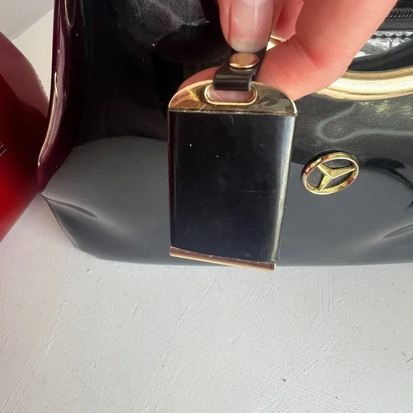 Source Unknown Red and Black Shoulder Bags with Gold Accents - Picture 15 of 16